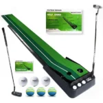 Golf Green Putting Mat Automatic Ball Return with 3 pcs Ball & 1 pcs Bat – Full Set