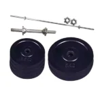 Dumbbell & Barbell Set 20kg Combo Set - Black and Silver