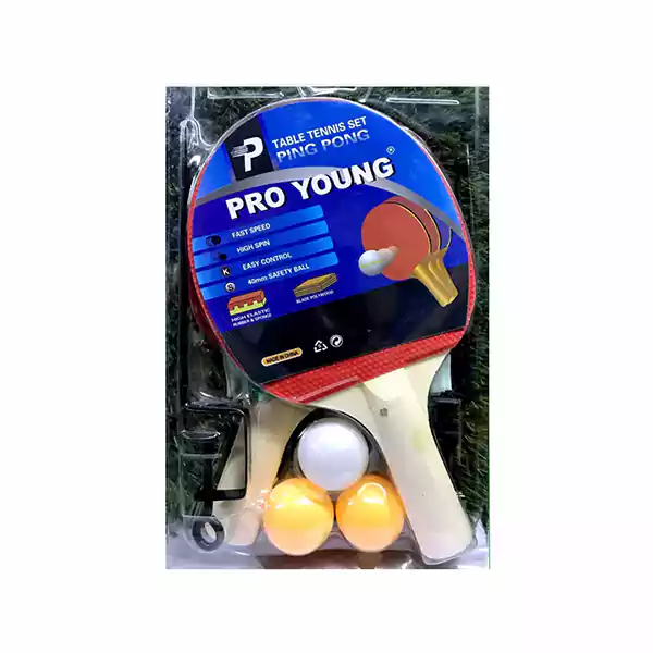 Pro Young T T Bat Pro Young Table Tennis Racket Set with 3 Balls Ping Pong Paddle for Match Training - Image 1
