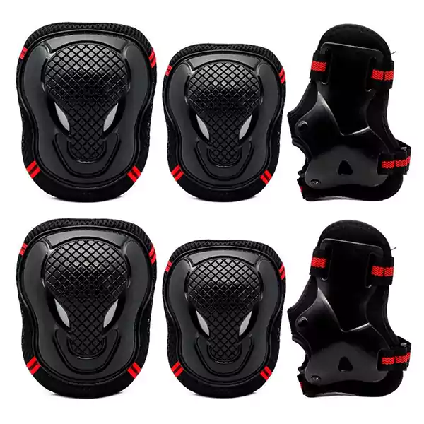 skatting gard 6pc Kids Wrist Elbow Knee Pads Skateboard Roller Skate Bike Protective Gear Kit - Image 1