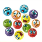 Mini Emoji Soft Foam Stress Reliever Balls, Fidget Toy For Kids & Adults - 2pc